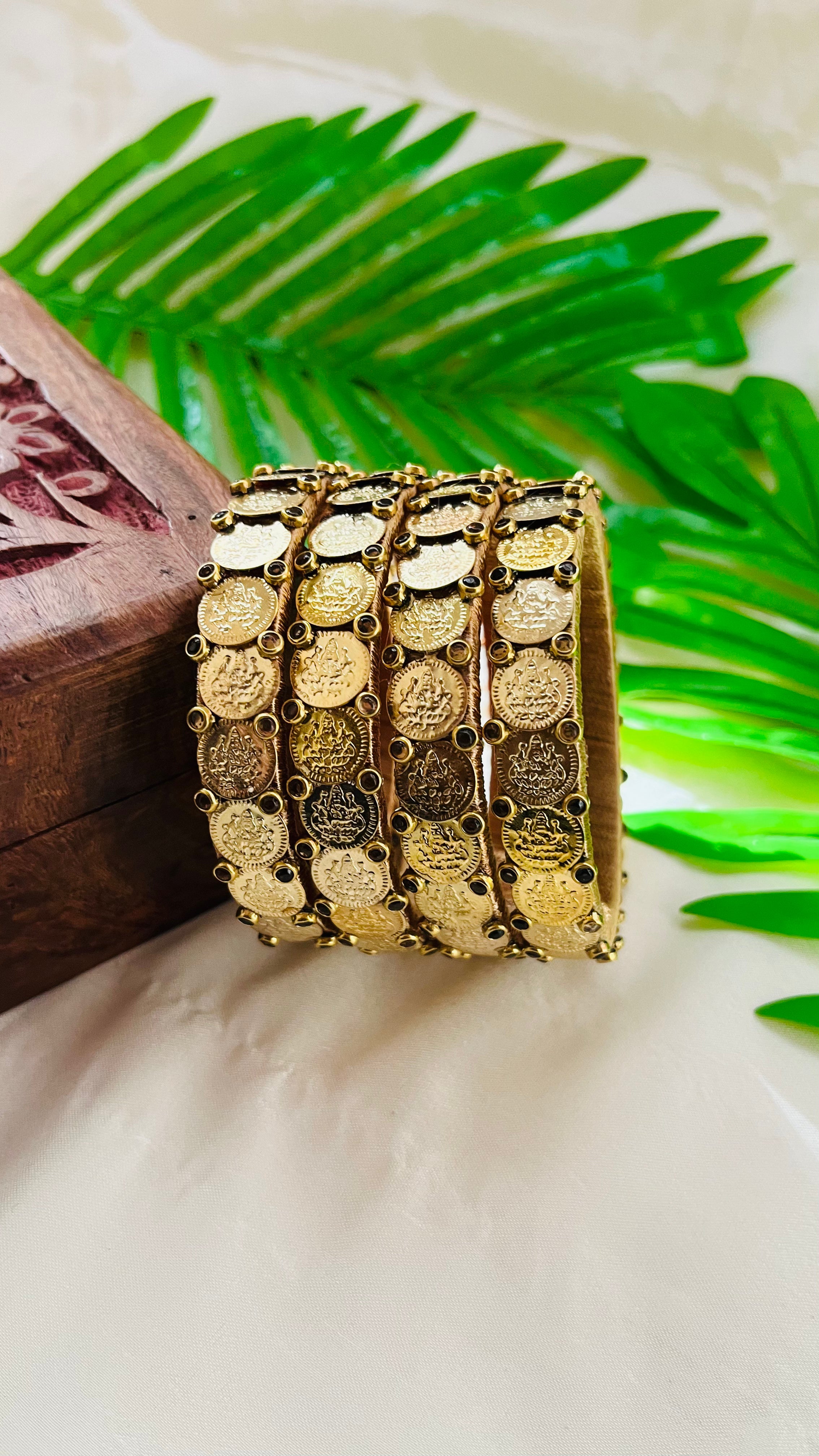 ANIKSHYA HANDMADE GOLD COIN BANGLE VH009