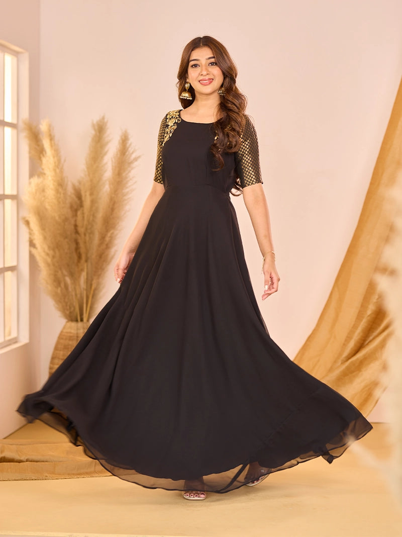 Anikshya D4 Black Handwork party wear