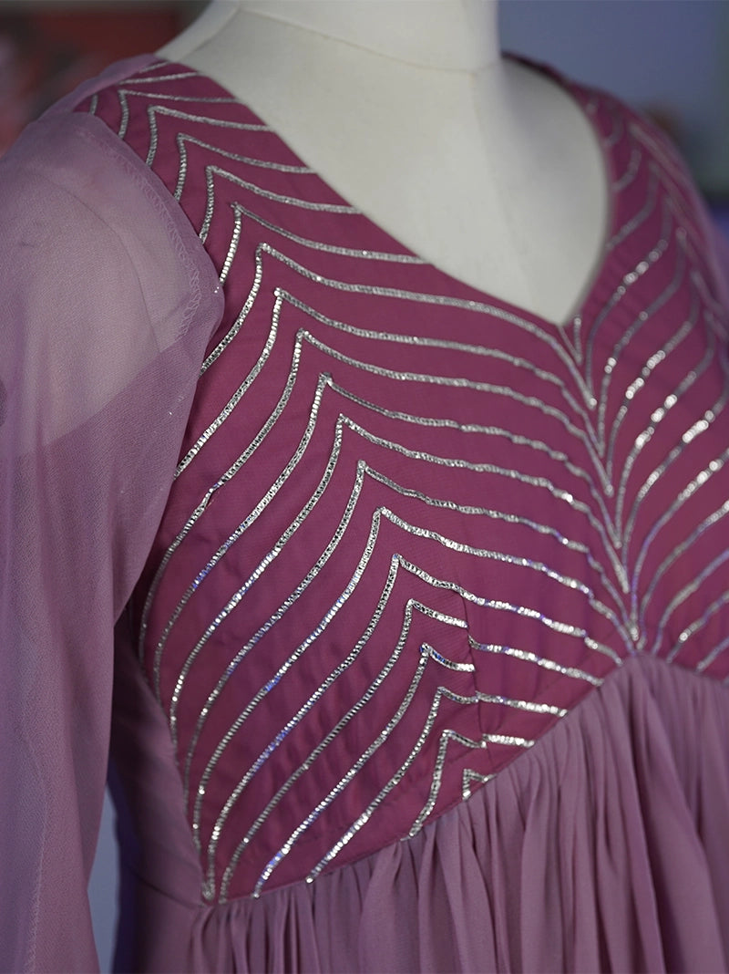 Anikshya Onion Pink Alia cut party wear Dress