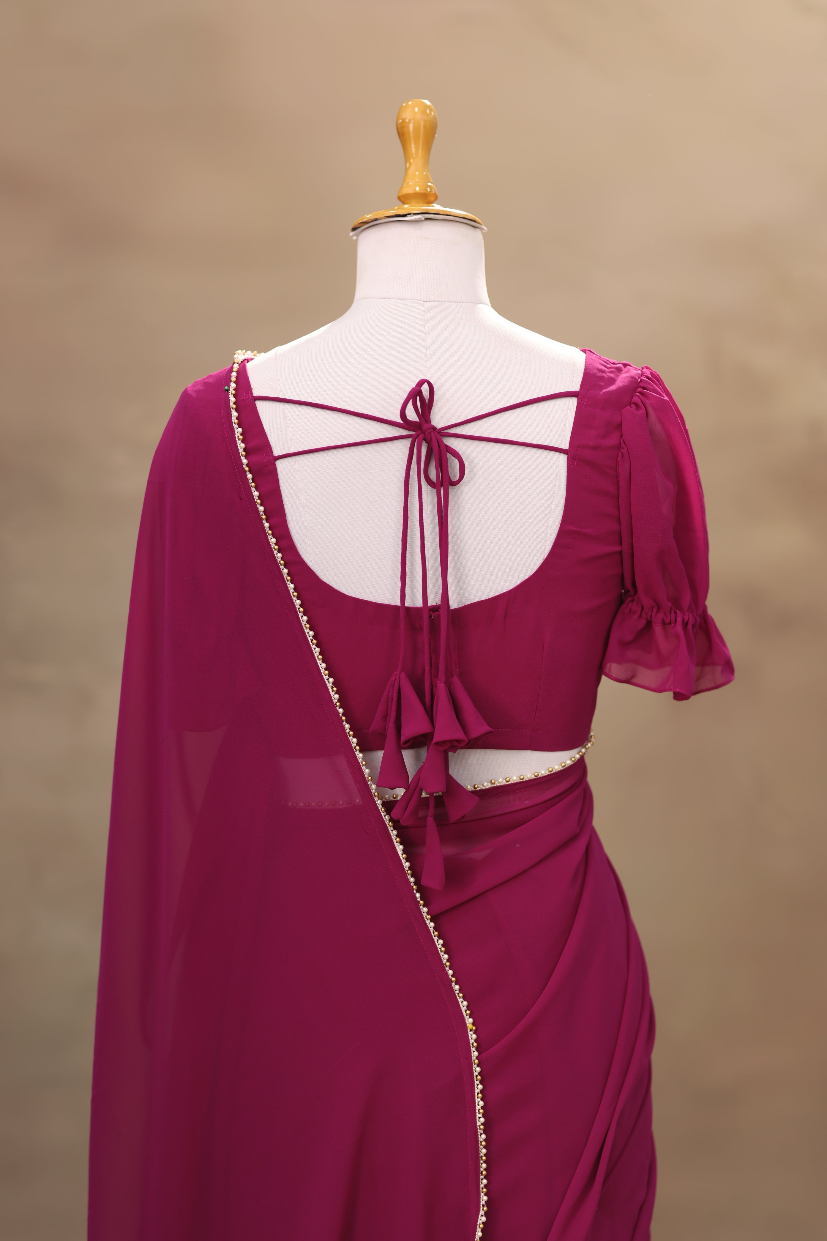 Light Wine Georgette saree