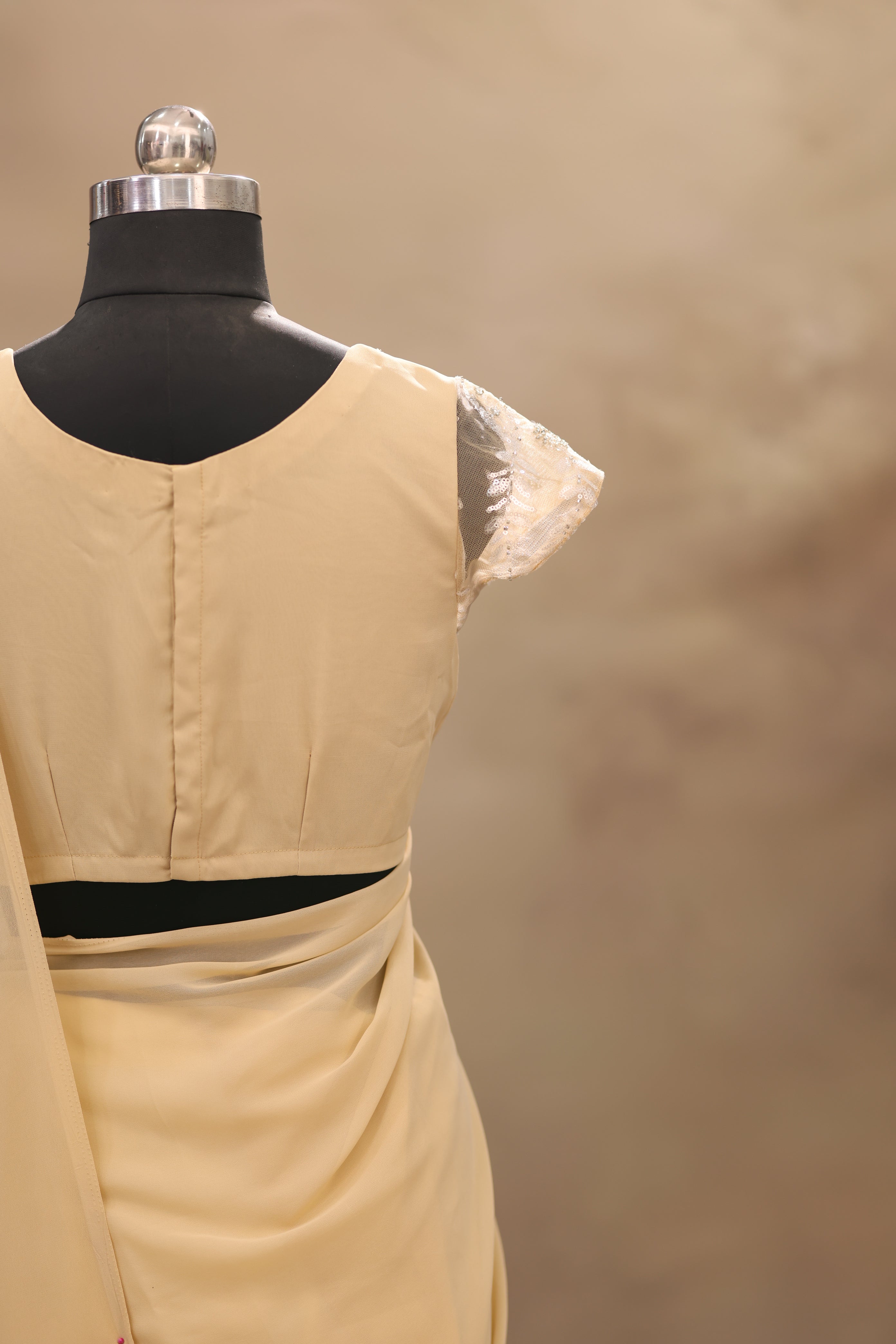 Beige Georgette saree