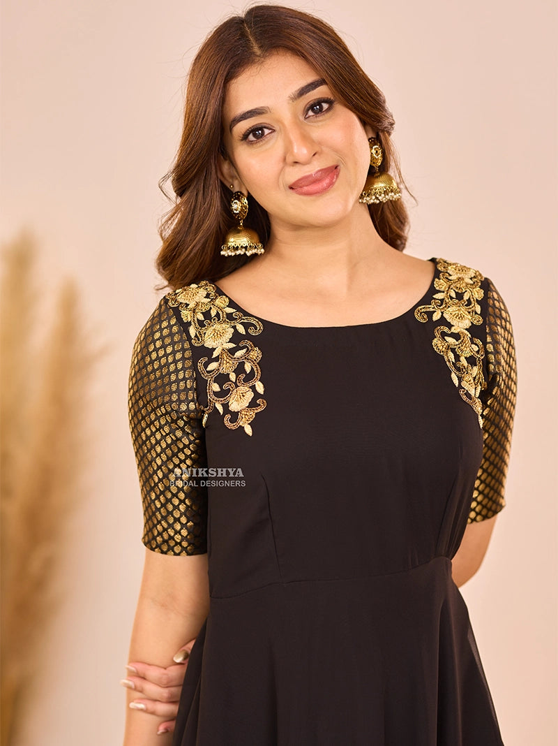 Anikshya D4 Black Handwork party wear