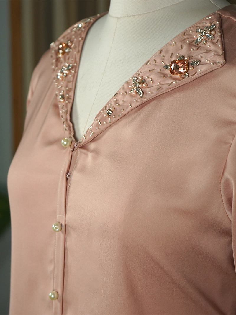 Anikshya Mauve Satin Western Top