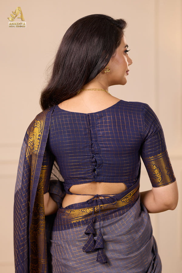 Indigo Sungudi Saree
