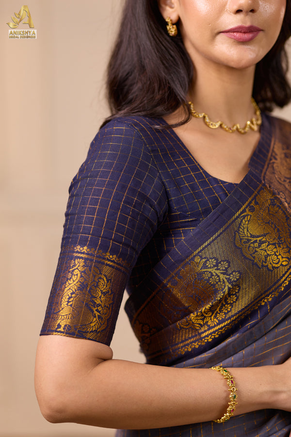 Indigo Sungudi Saree