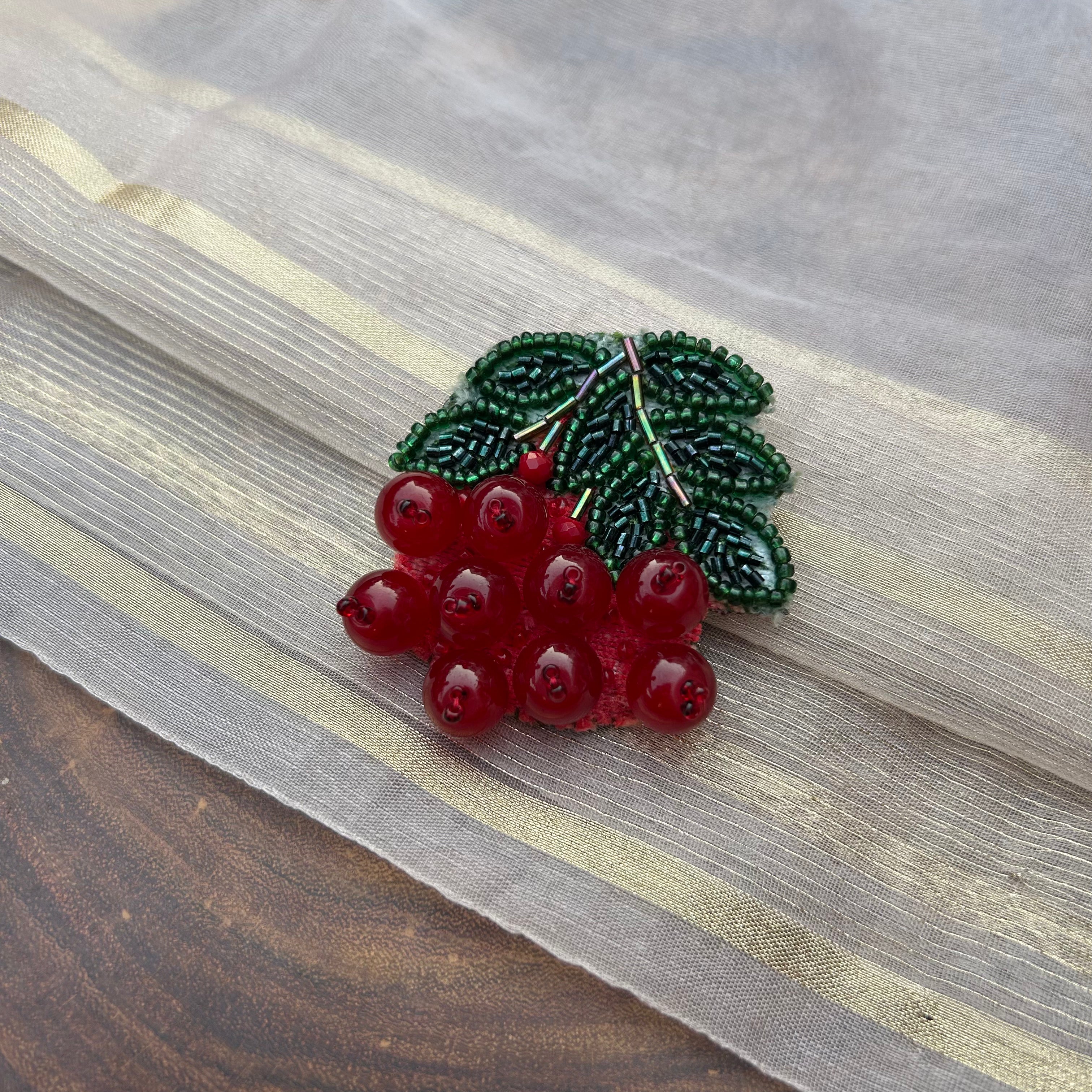 AB Red Crystal Handmade Brooch