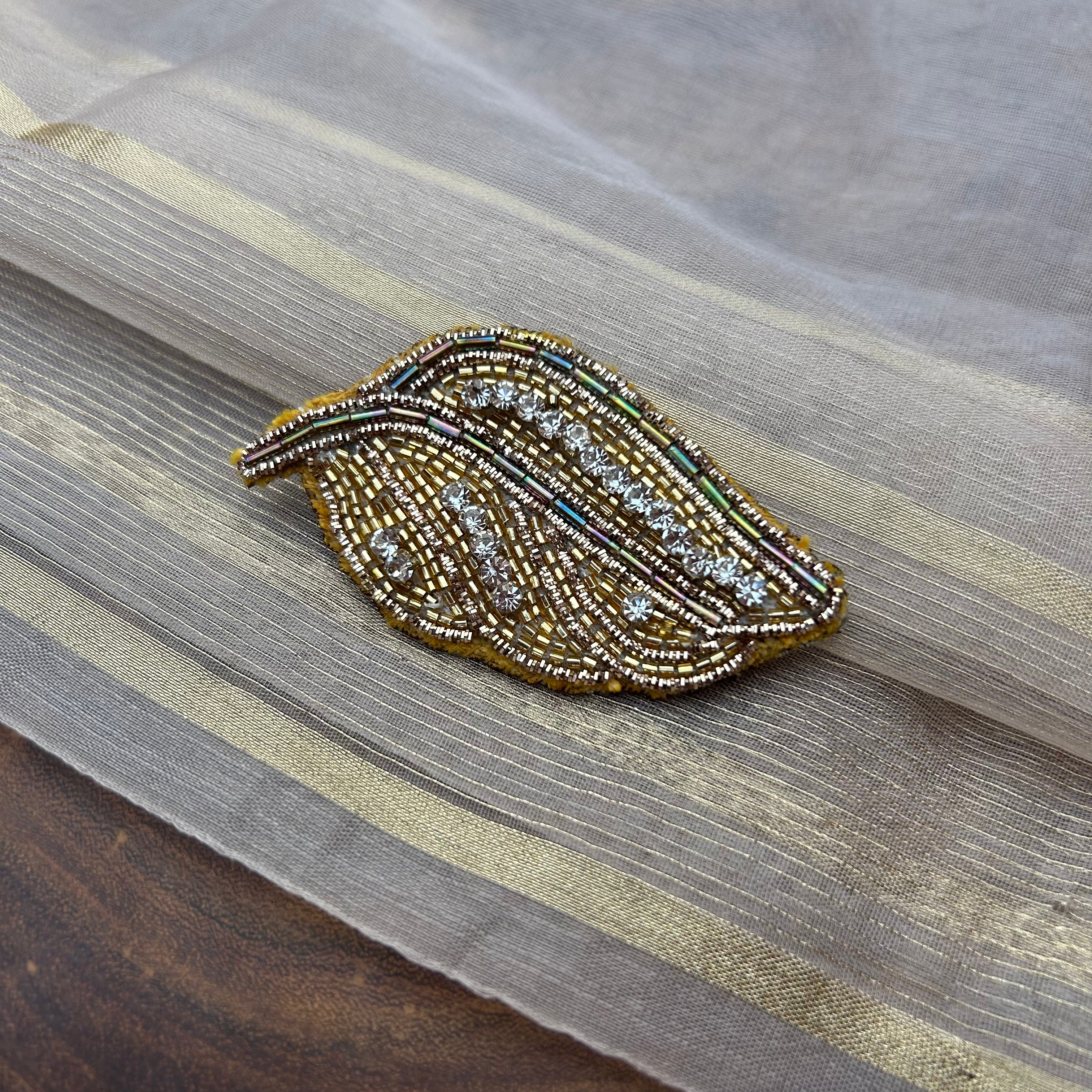 AB Gold cut bead Handmade Brooch