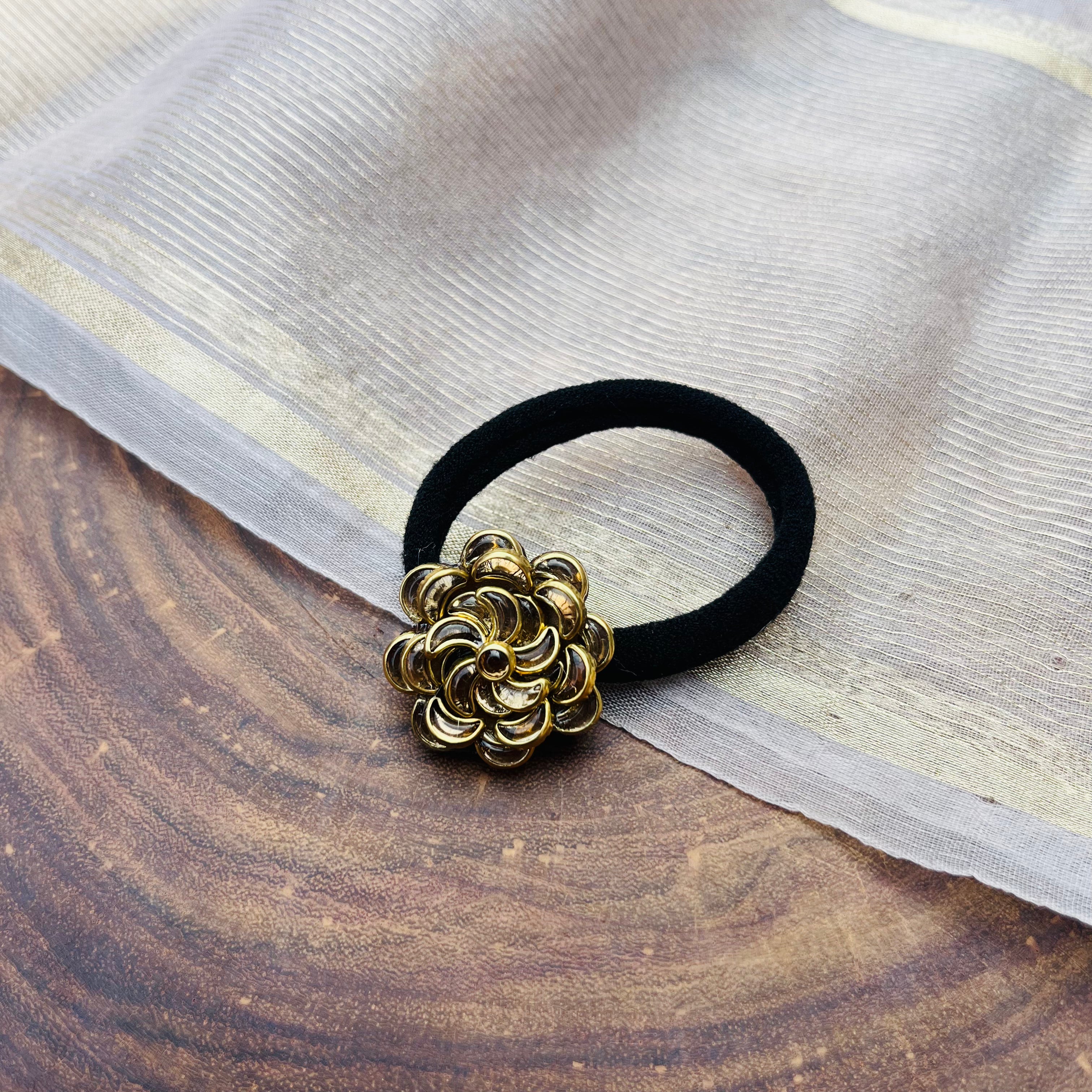 AB Handmade Gold Moon kundan Hair band