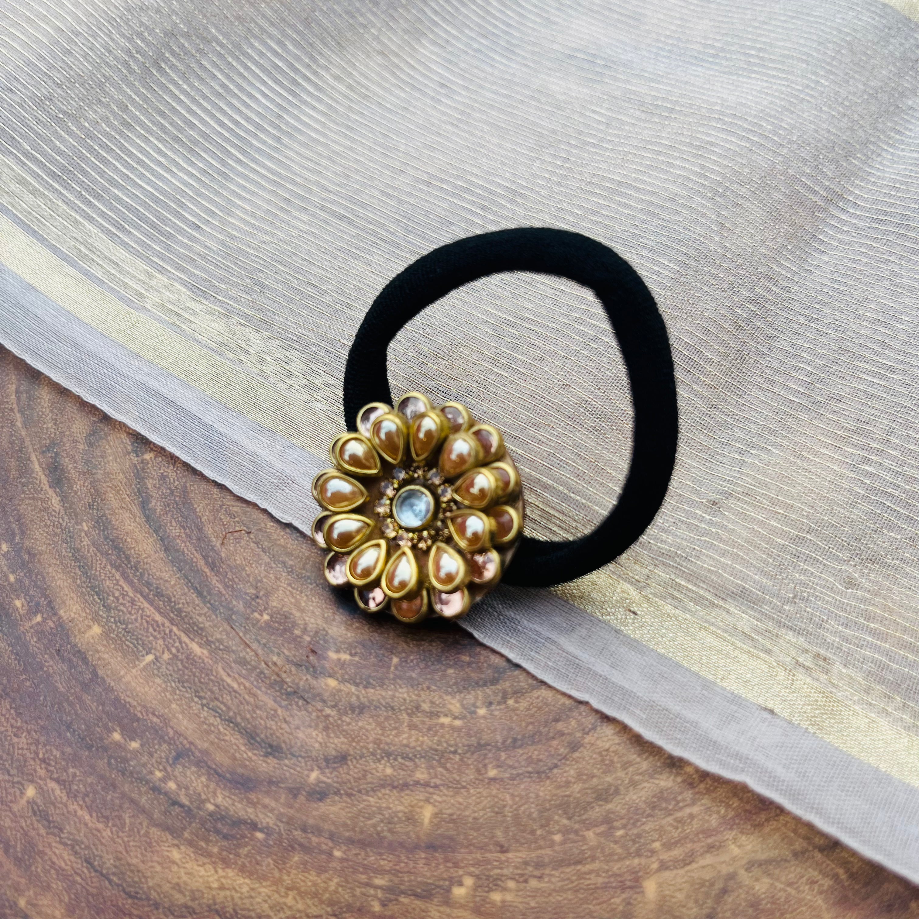 AB Handmade Pearl kundan Hair band