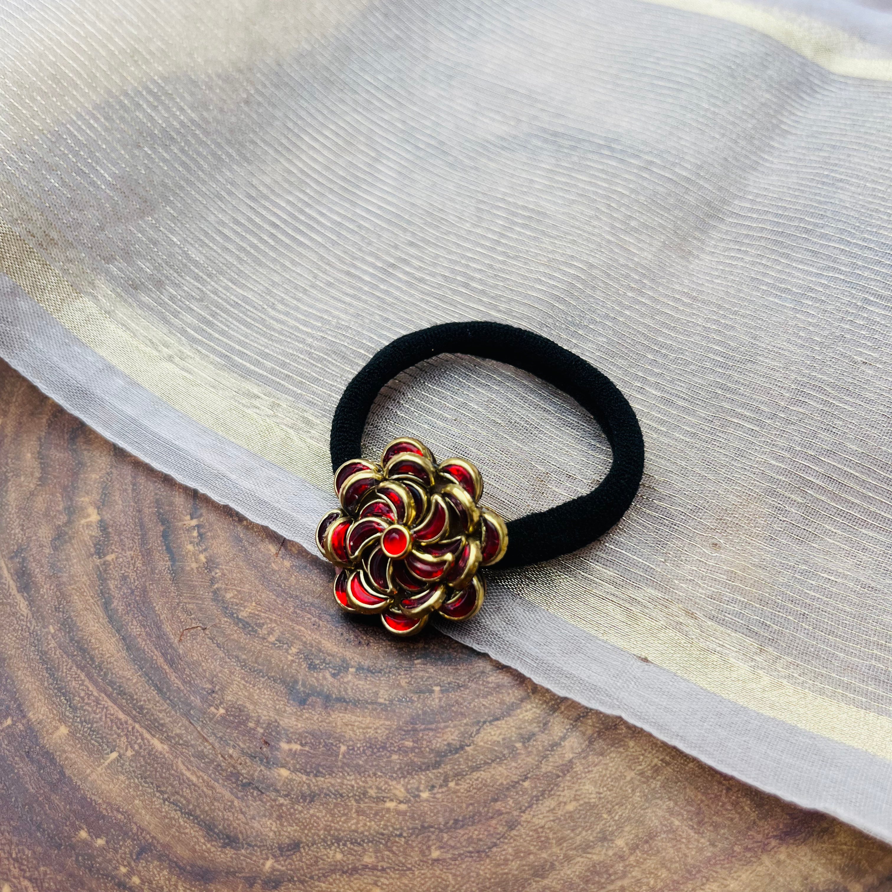 AB Handmade Red kundan Hair band