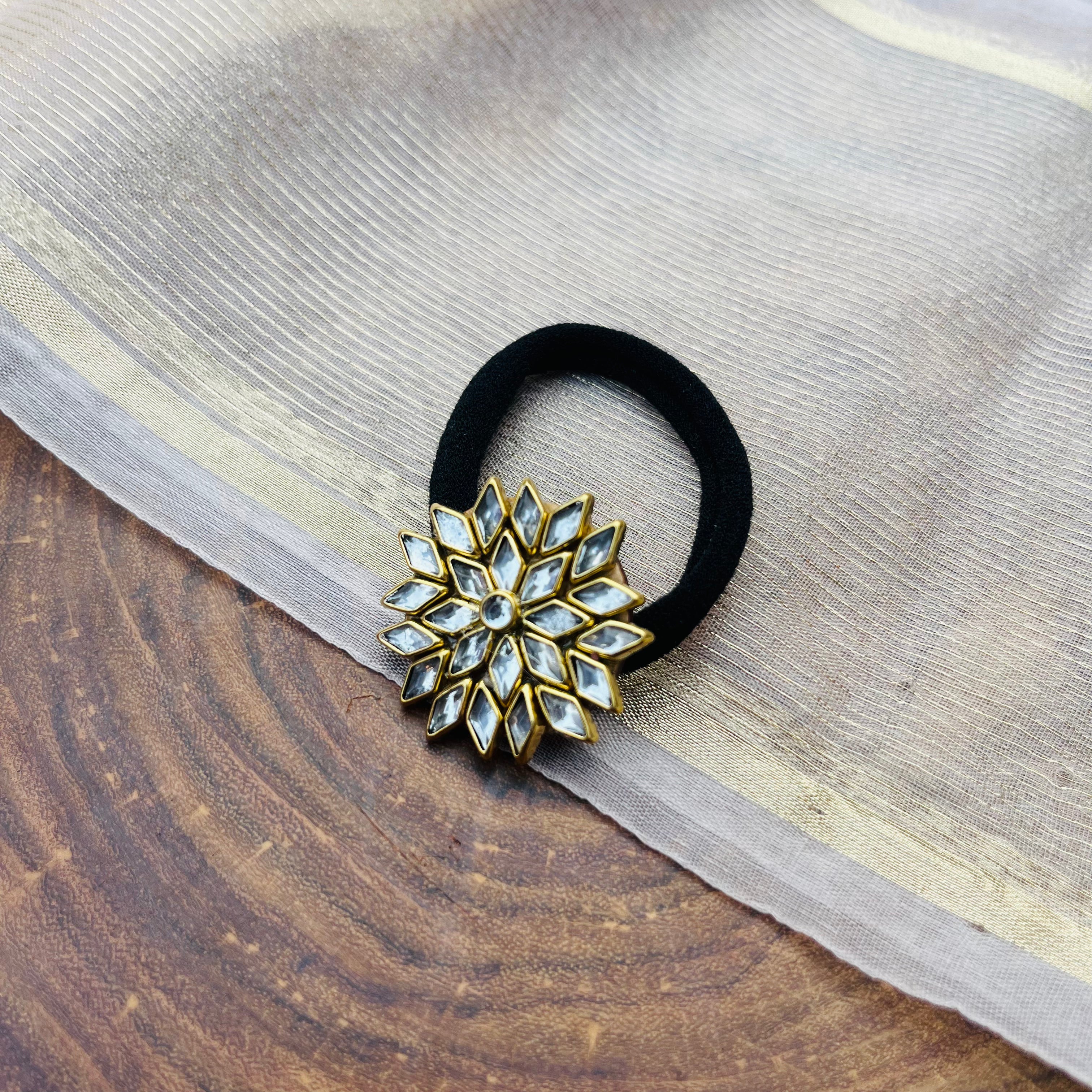 AB Handmade white Diamond kundan Hair band