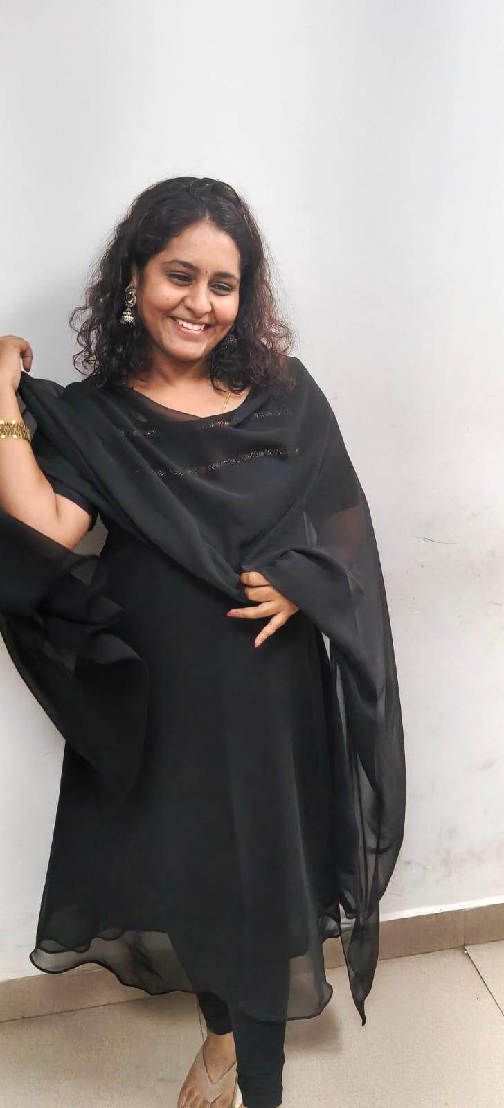 Georgette Black Kurti