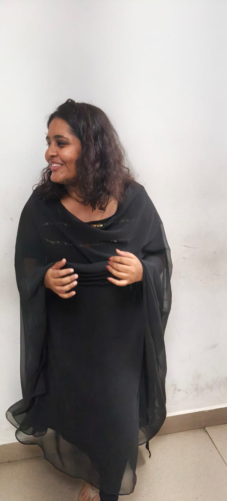 Georgette Black Kurti