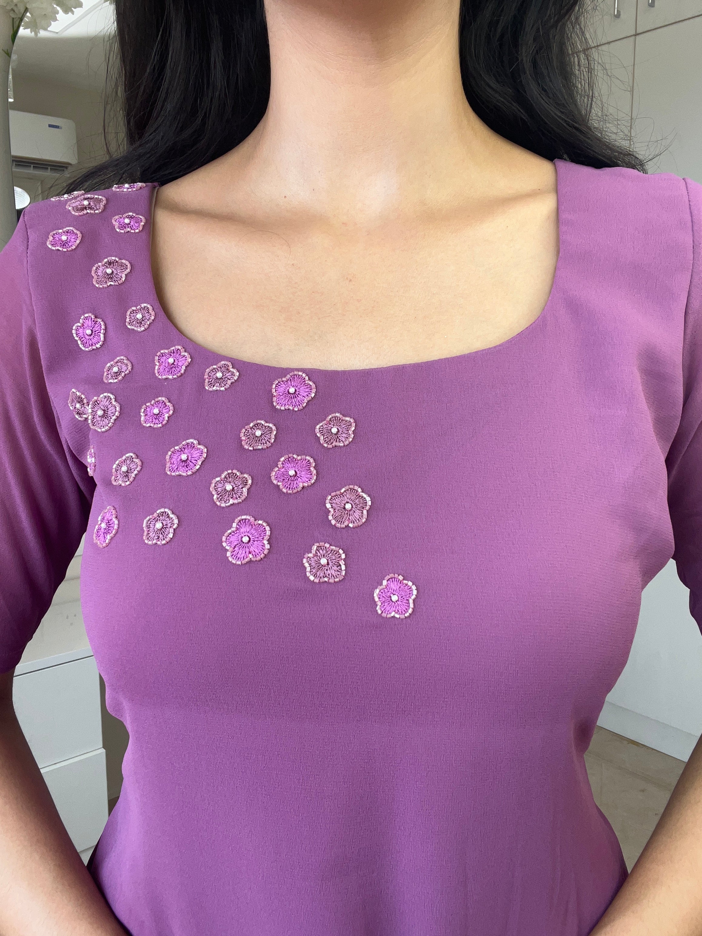 Georgette Mauve Kurti
