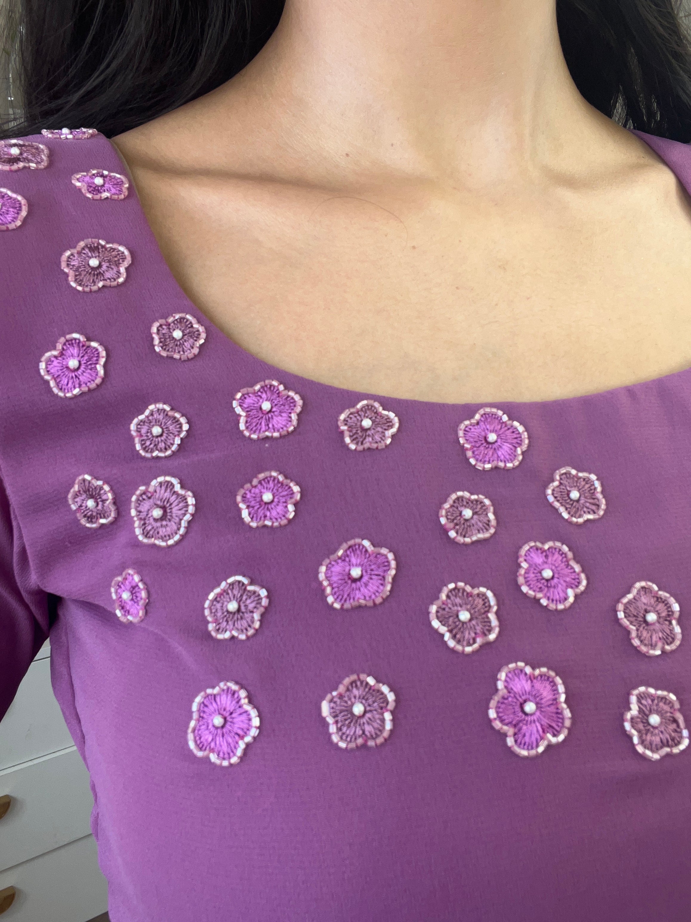 Georgette Mauve Kurti