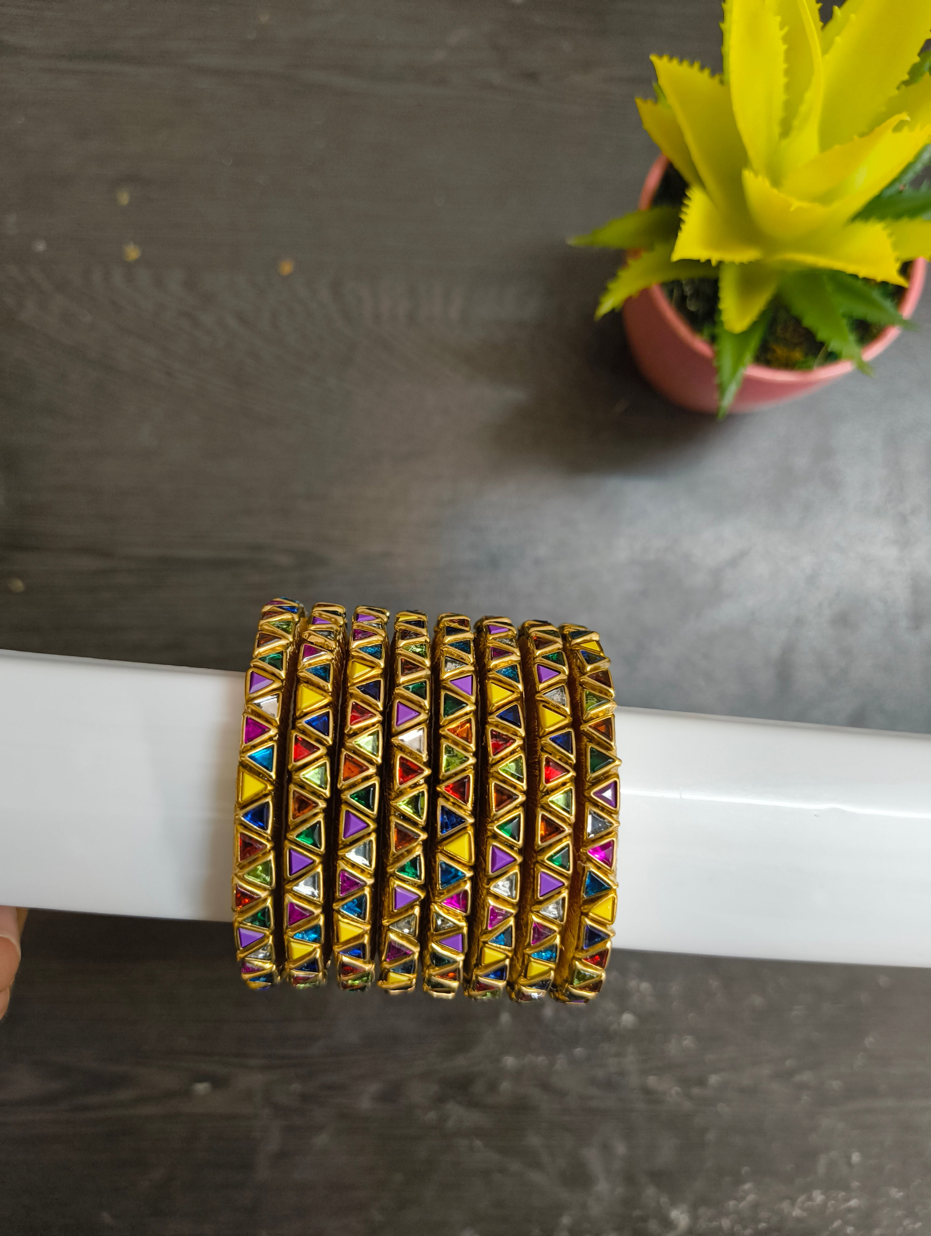 ANIKSHYA KIDS HANDMADE MULTI COLOUR KUNDAN BANGLE VH076
