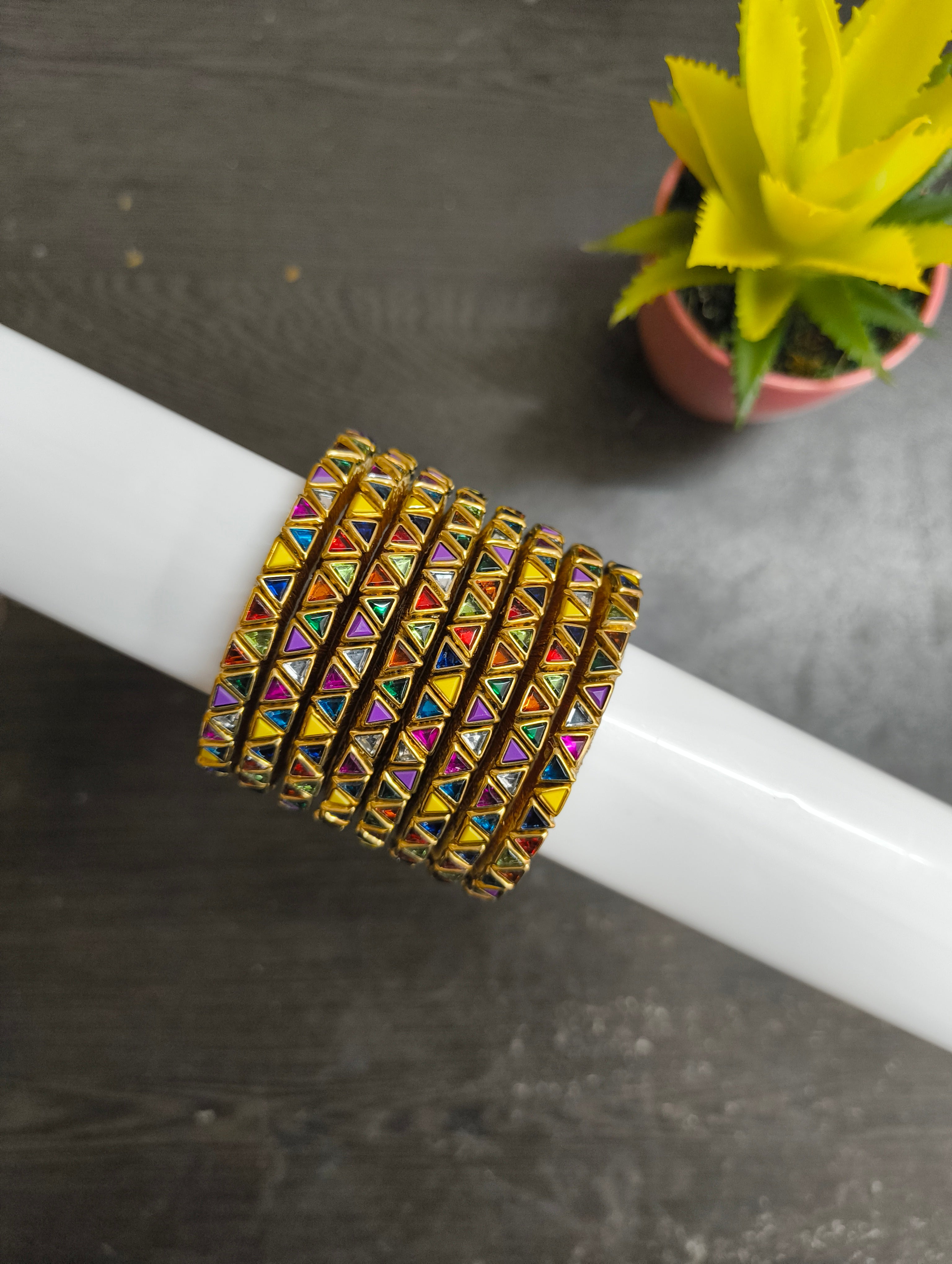 ANIKSHYA KIDS HANDMADE MULTI COLOUR KUNDAN BANGLE VH076