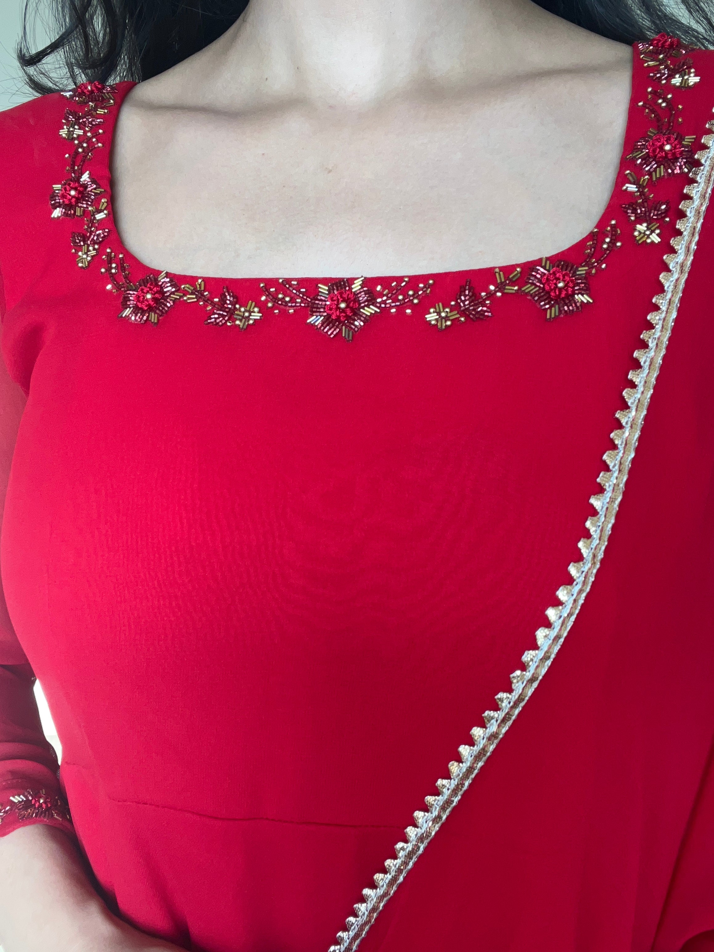 Georgette Red Gown