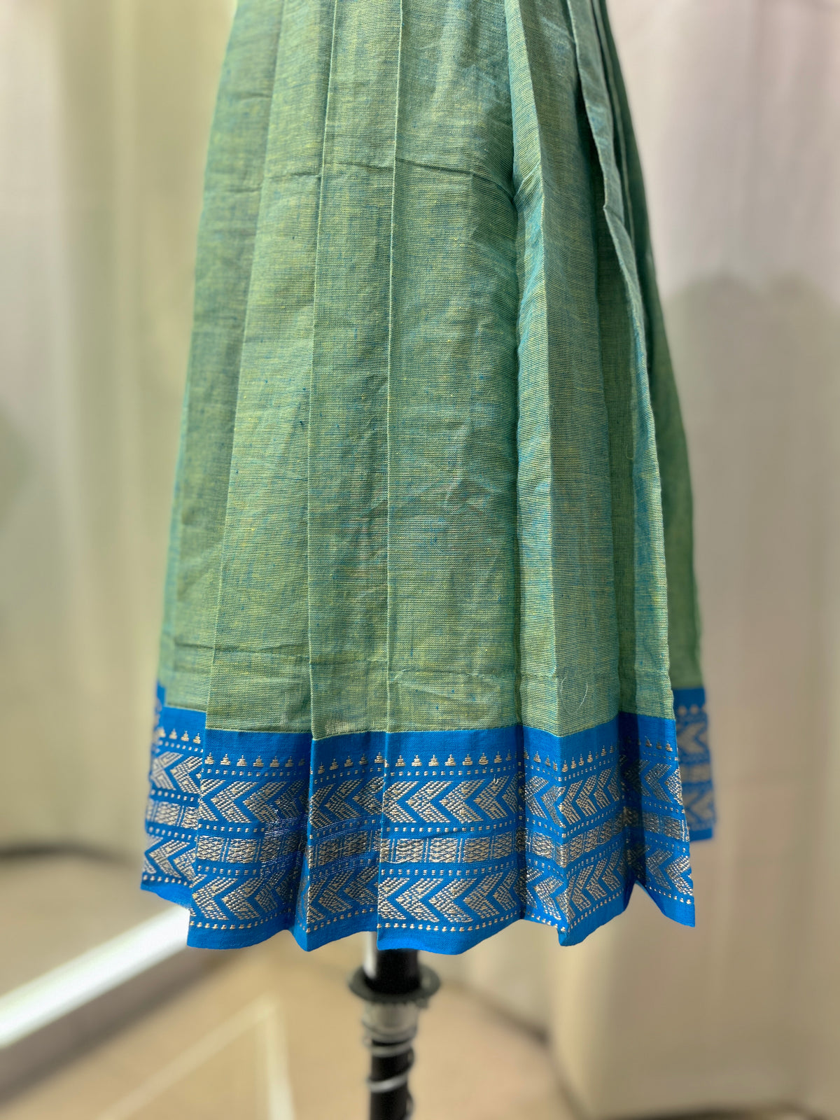 Green chettinad cotton Kid Frock