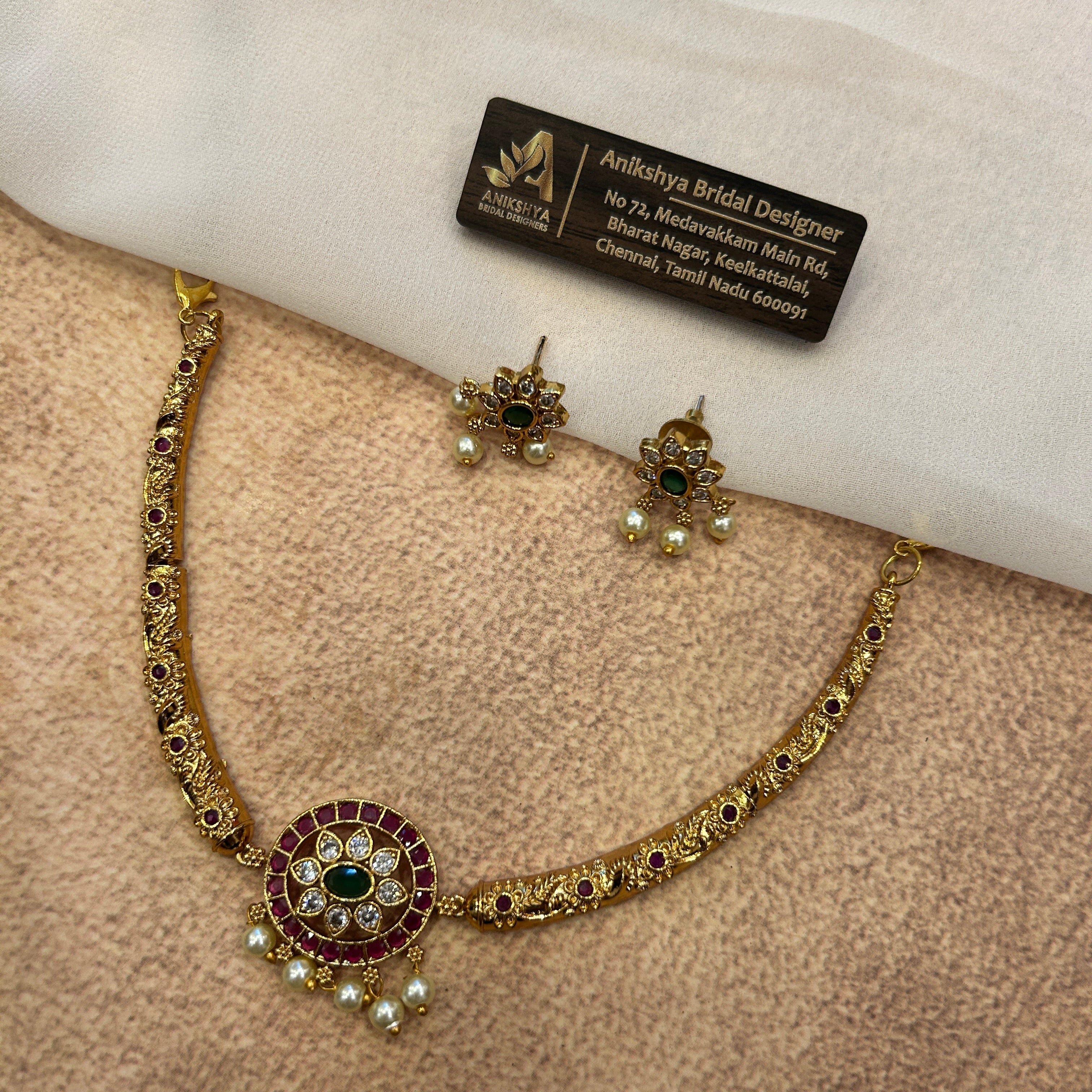 Praneetha kemp pendant Necklace