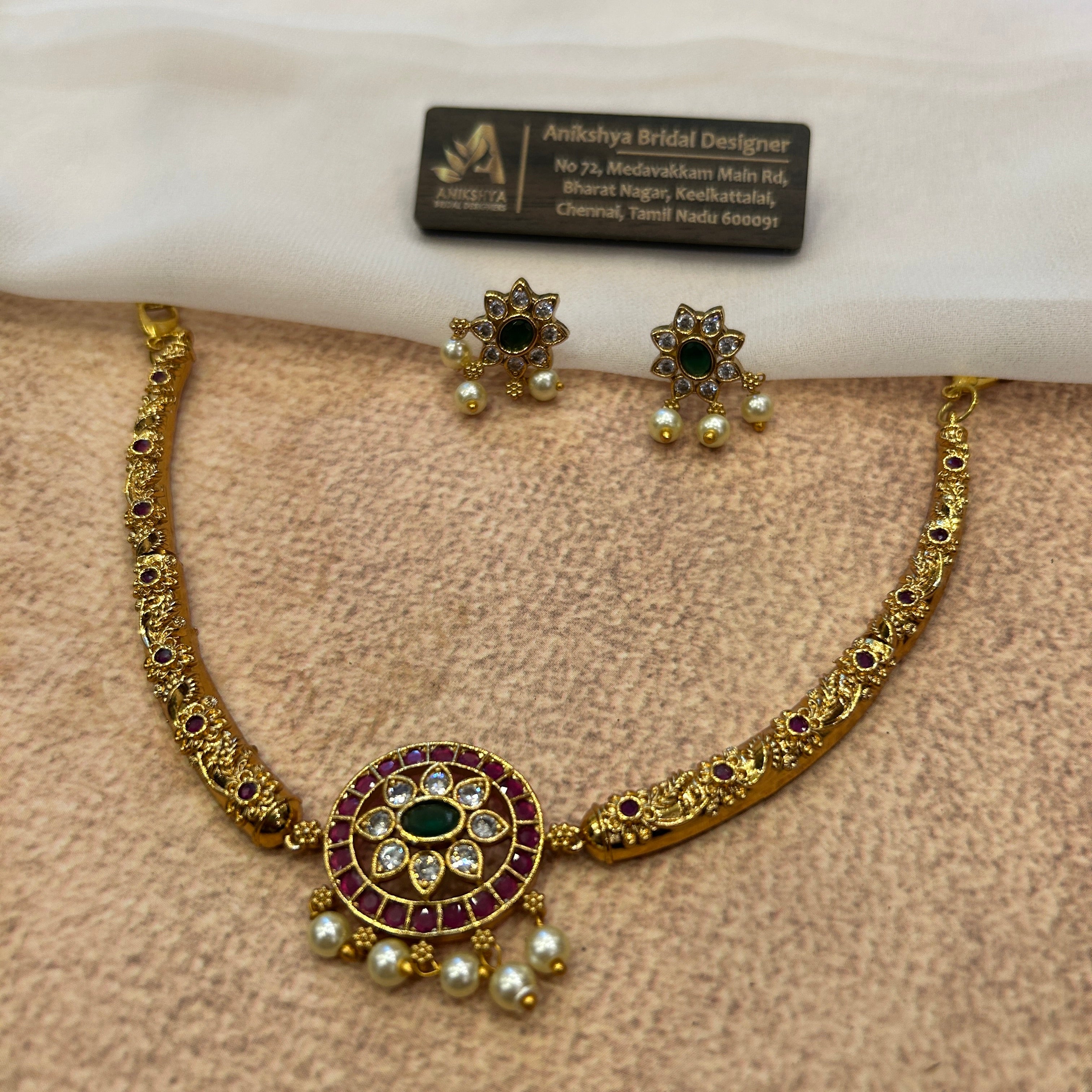 Praneetha kemp pendant Necklace