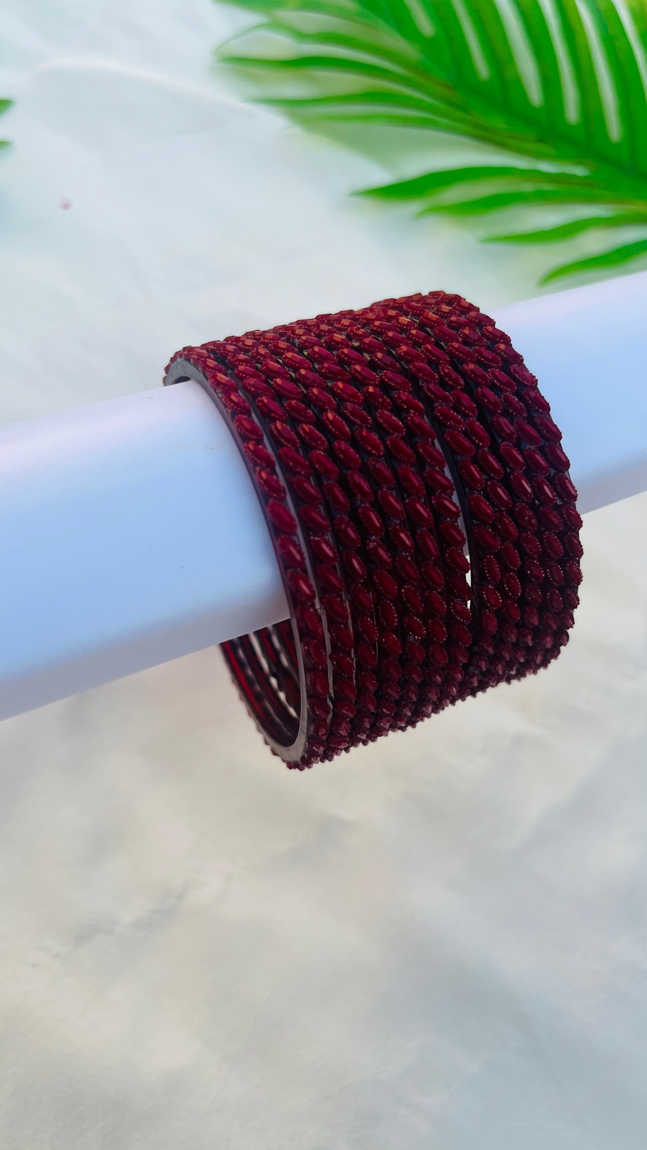 ANIKSHYA MARRON GLASS BANGLE VH053