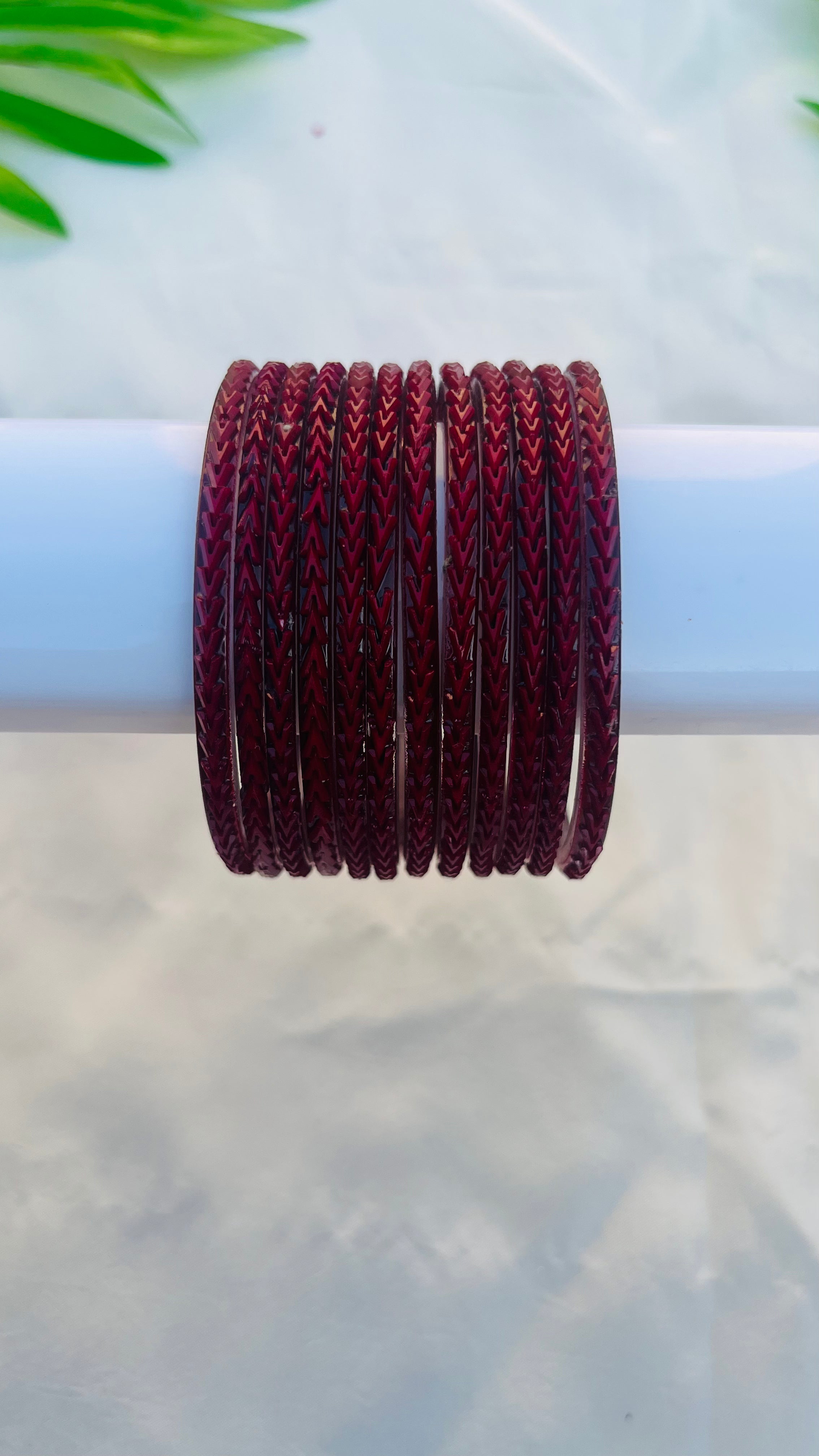 ANIKSHYA MARRON GLASS BANGLE VH056