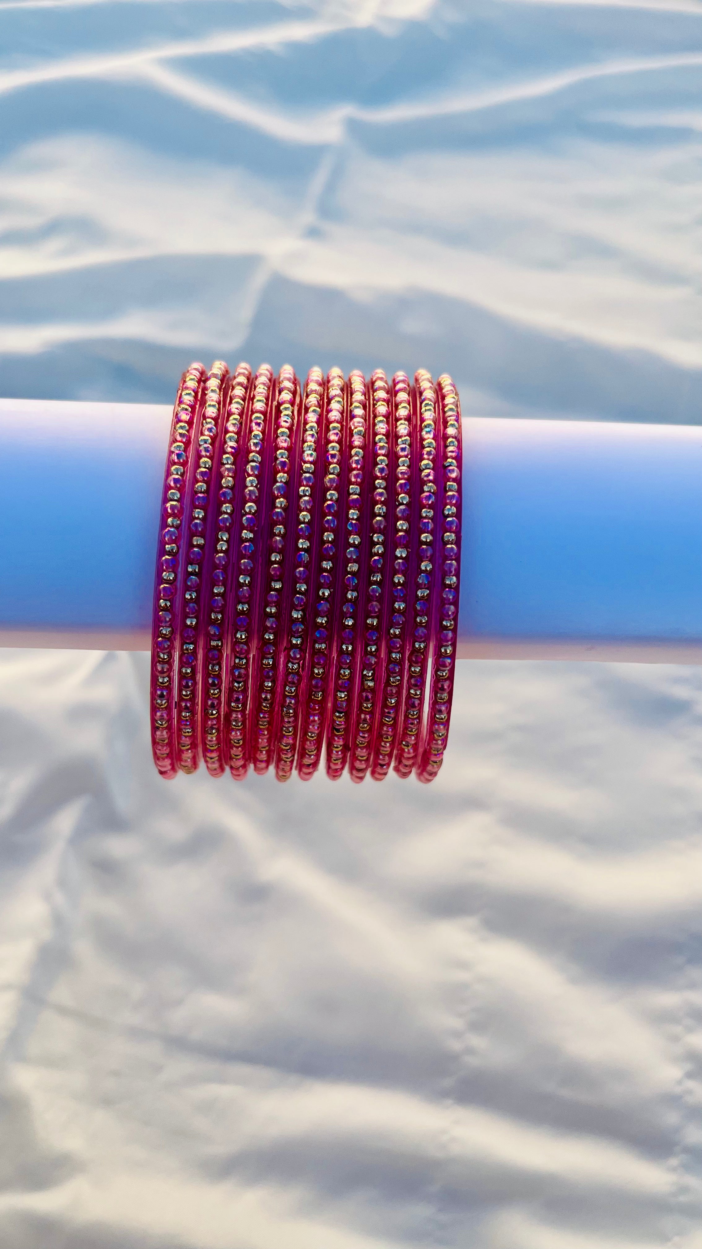 ANIKSHYA HANDMADE LITE PINK GLASS BANGLE VH066