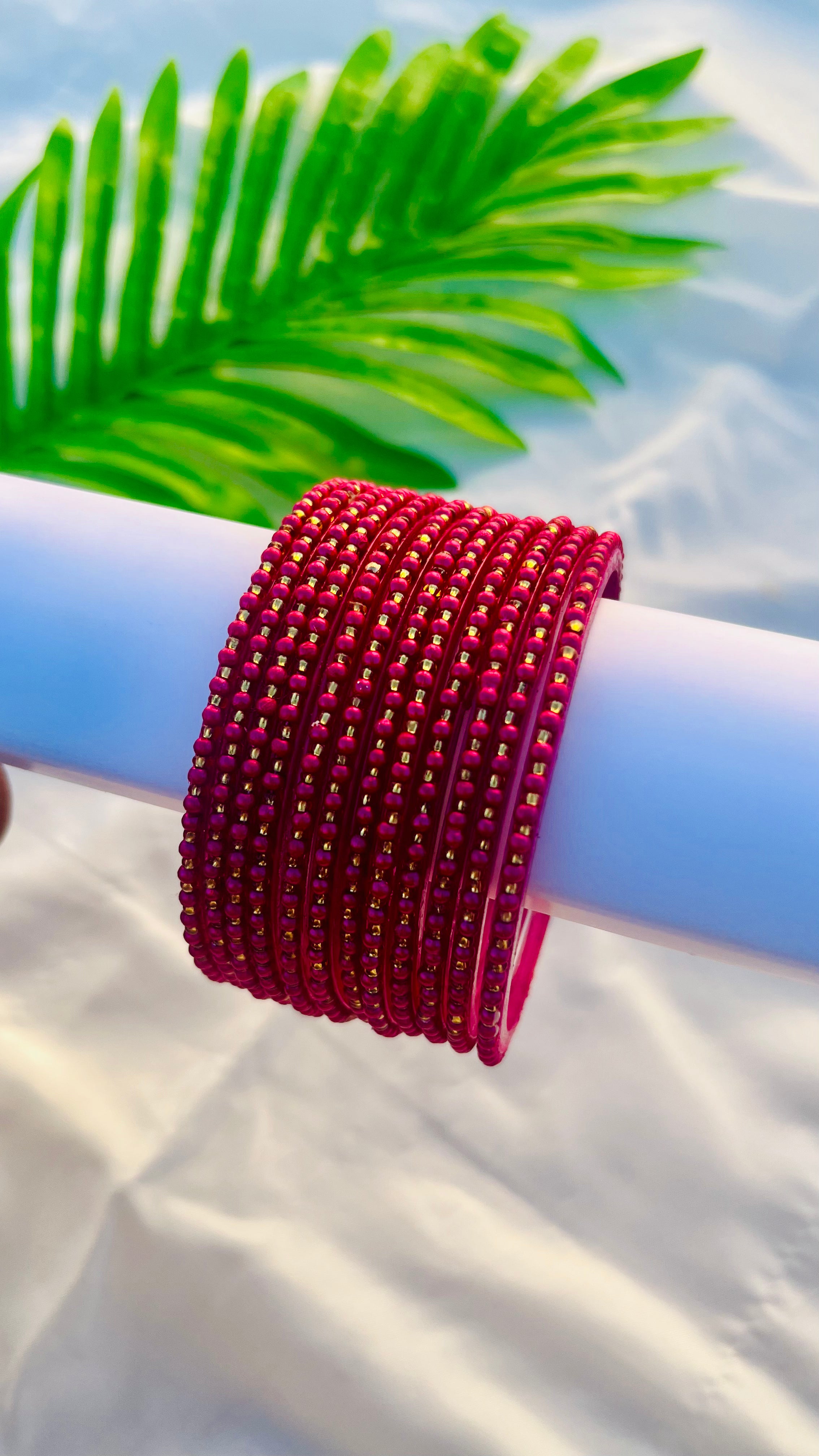 ANIKSHYA DARK PINK GLASS BANGLE VH069