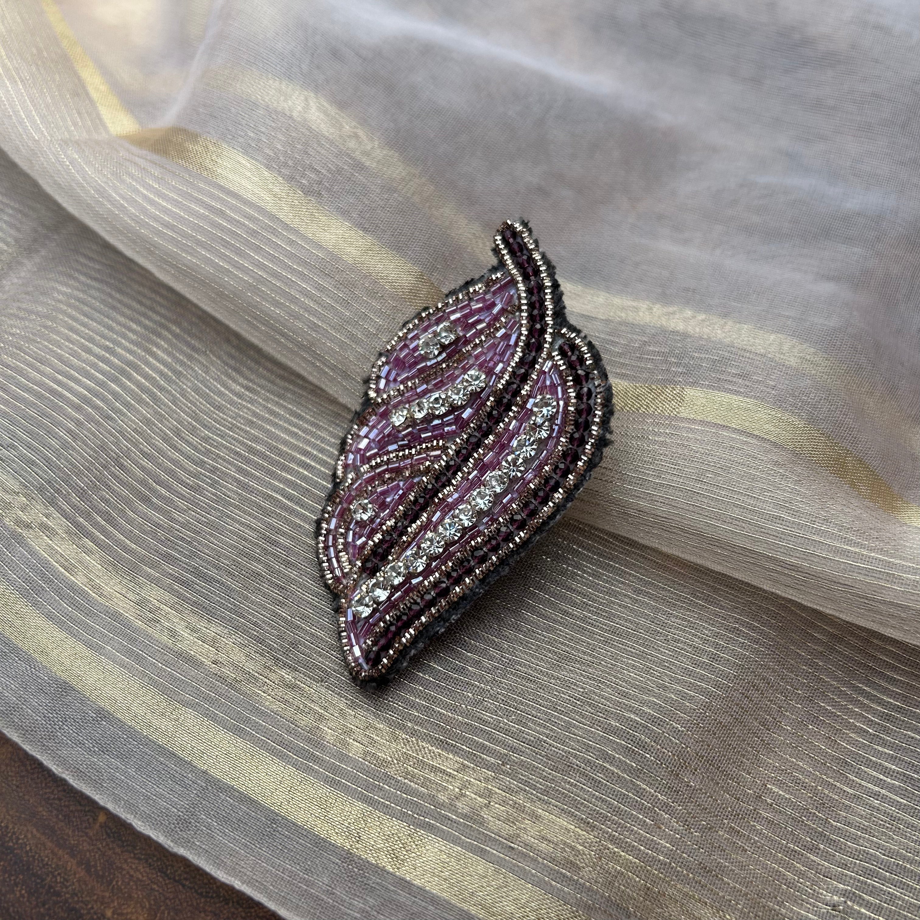 AB Onion Pink Cut bead Handmade Brooch