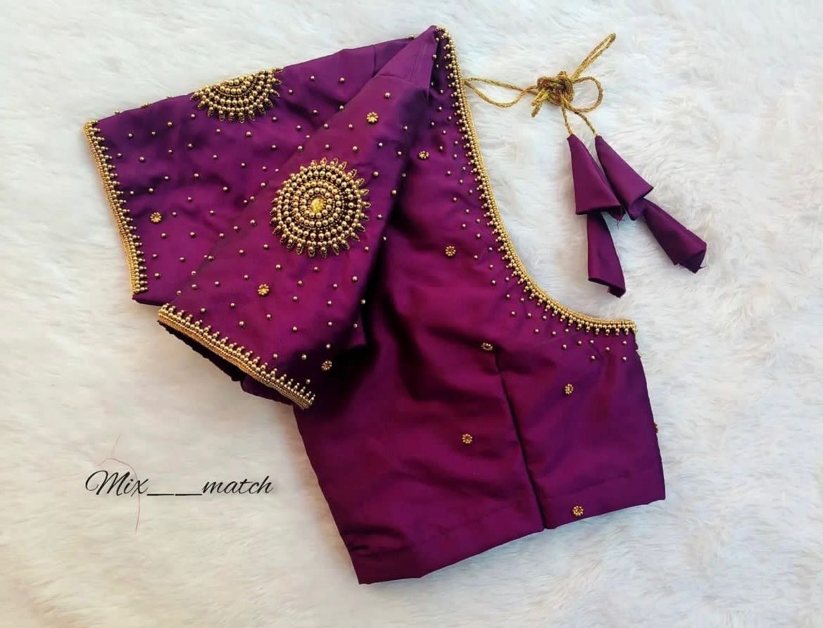 Purple Circle Design Blouse