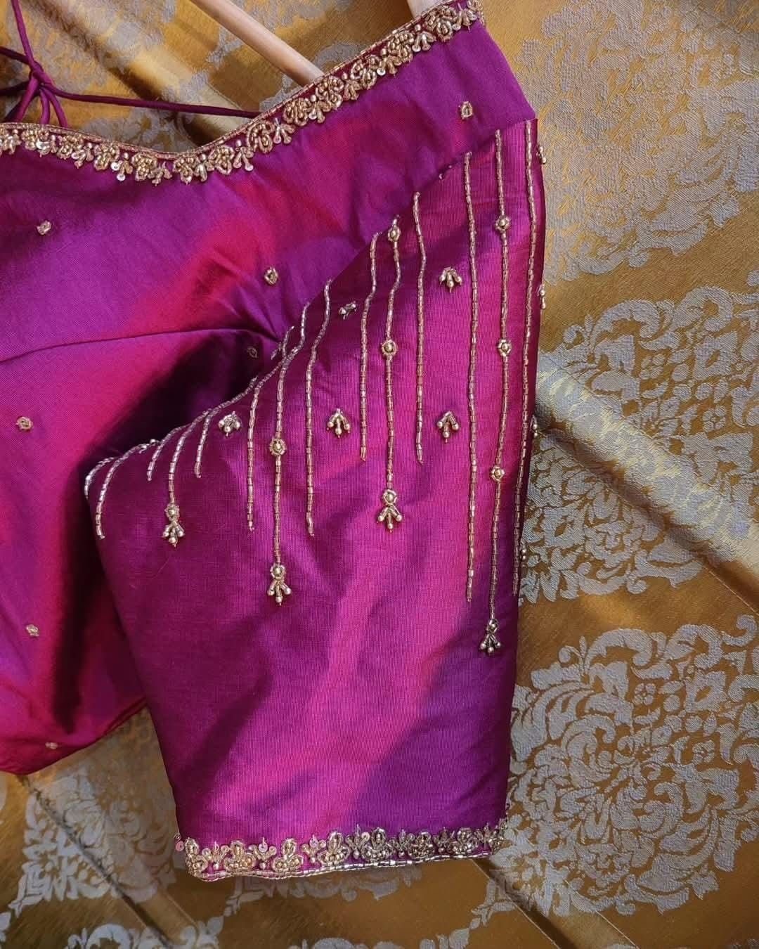 Purple Line Design Blouse