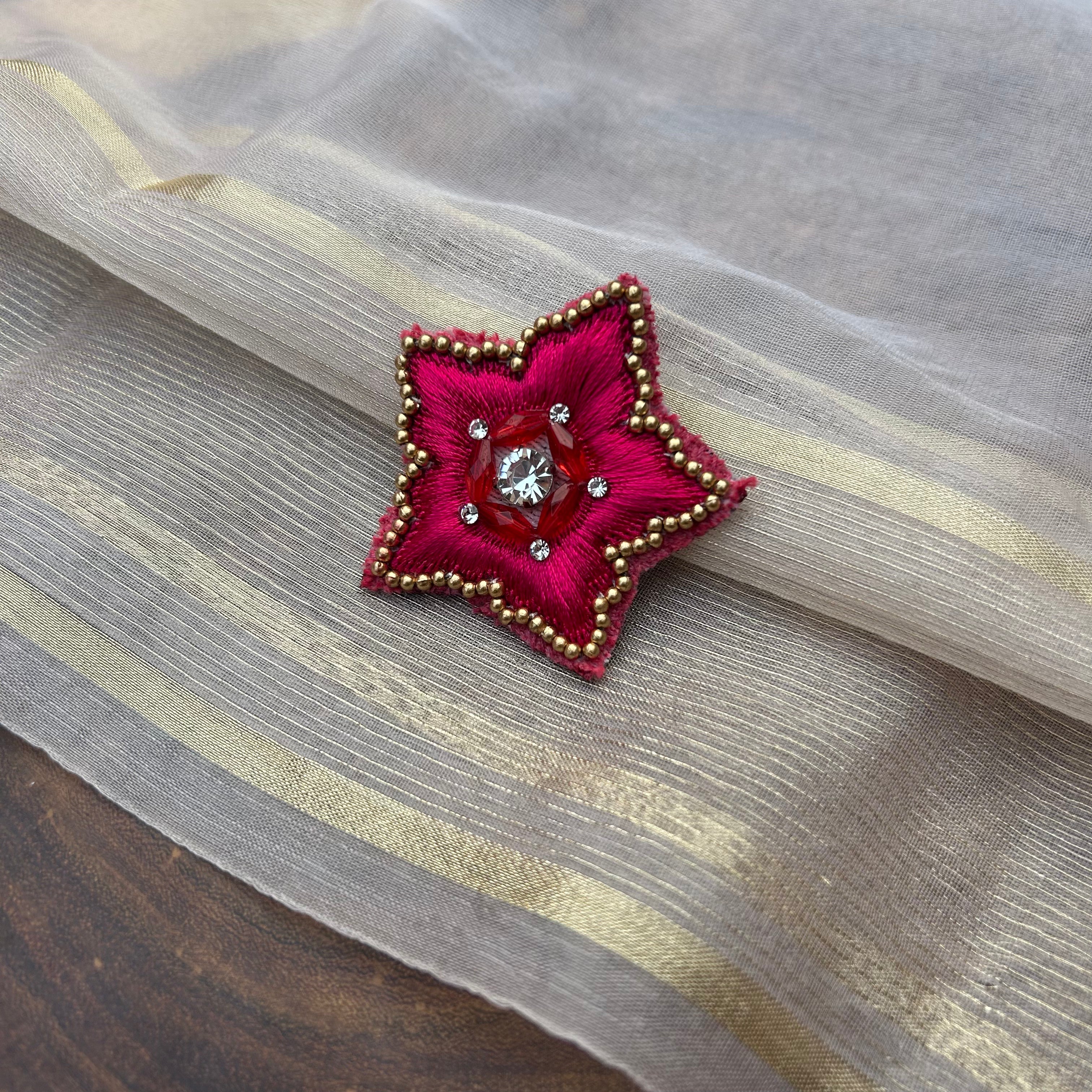 AB Red silk thread Handmade Brooch