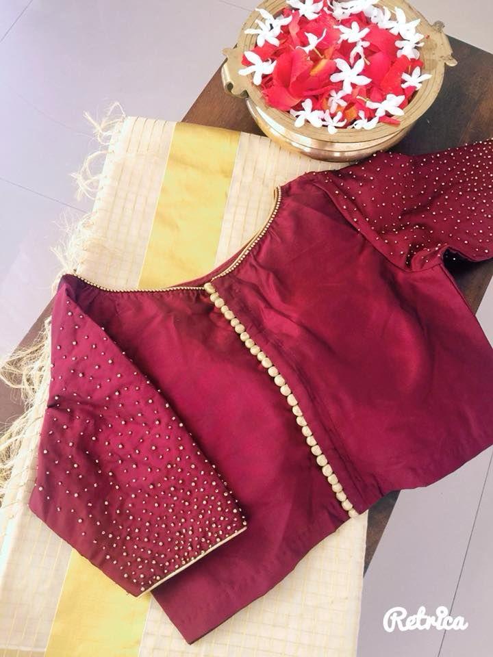 Maroon Design Blouse