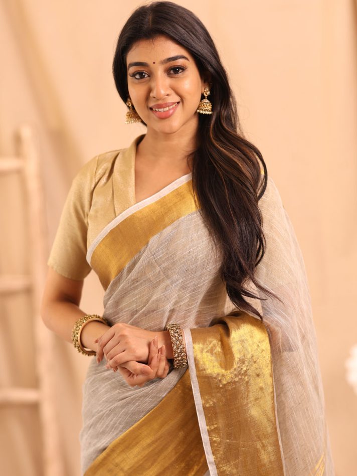 Cotton Saree Blouse High Neck Blouse Online Anikshya Gold High