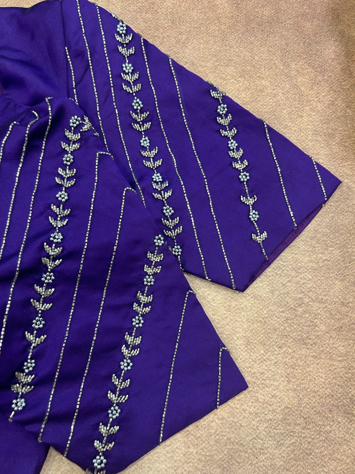 Blue with Silver Blouse