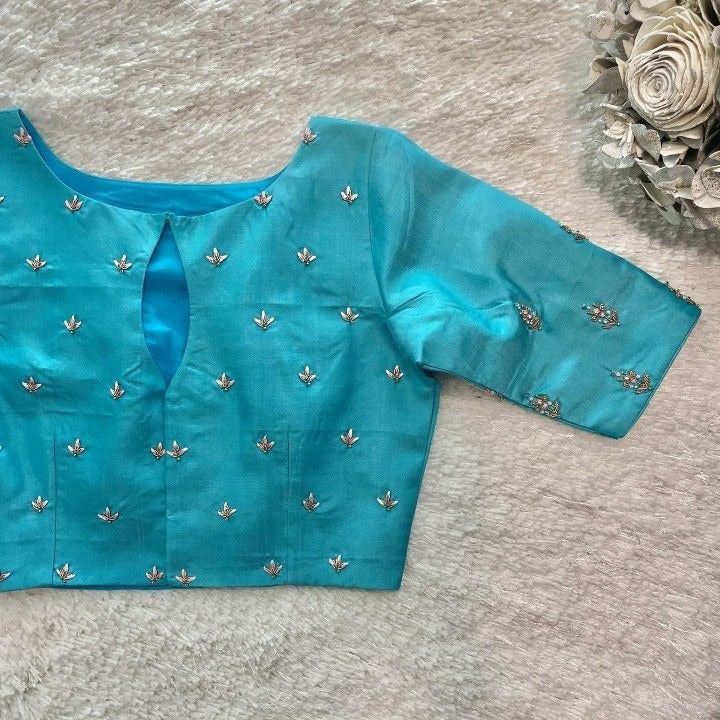 Light Blue Design Blouse