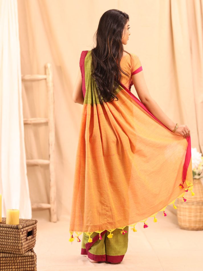 buy mul cotton sarees online mehendi green