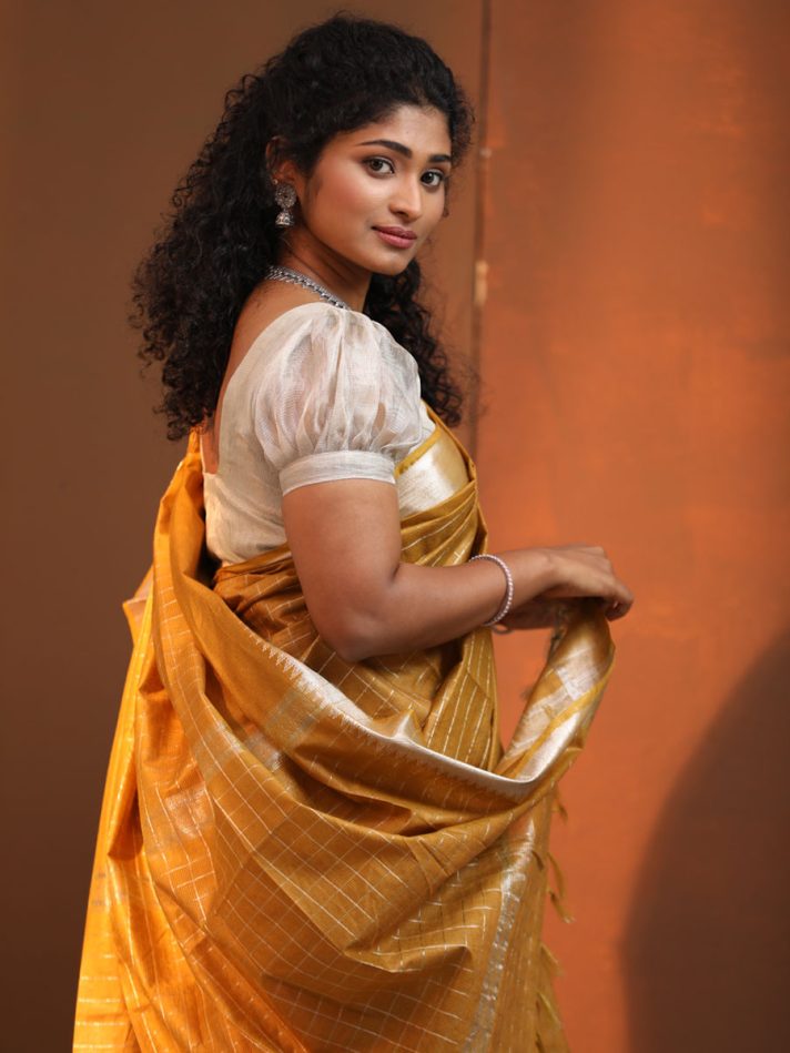 Anikshya Silver Tissue Puff Sleeve Blouse