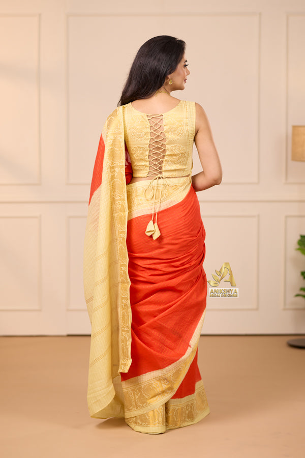 Red Sungudi Saree