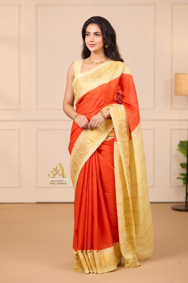 Red Sungudi Saree