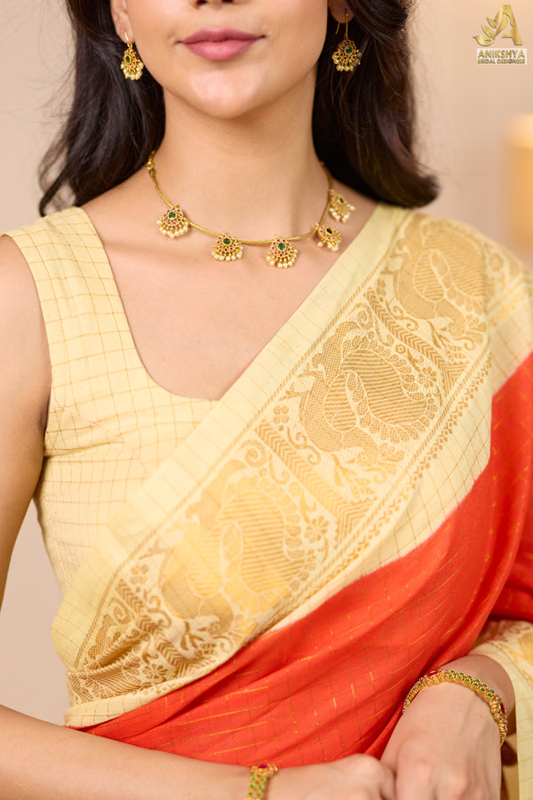 Red Sungudi Saree