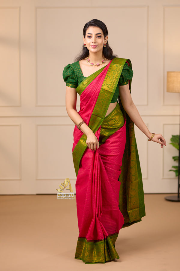 Pink Sungudi Saree