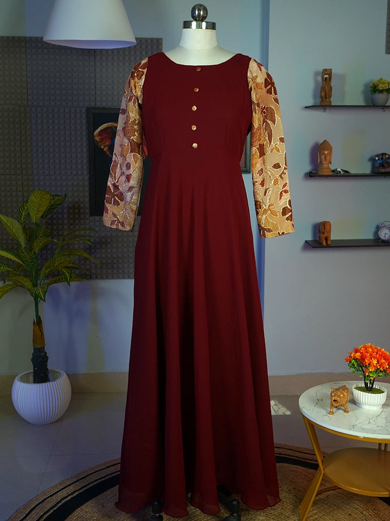 Anikshya Maroon Designer Party wear