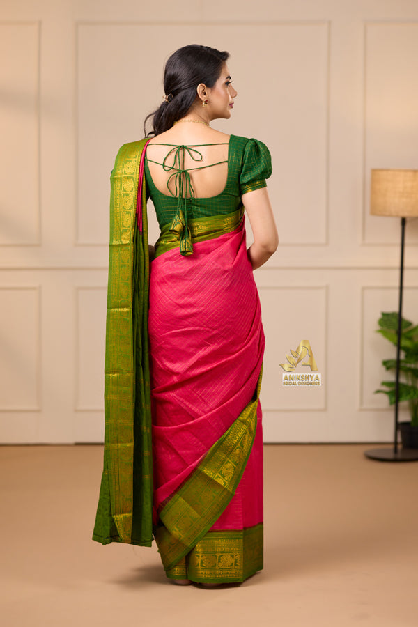 Pink Sungudi Saree