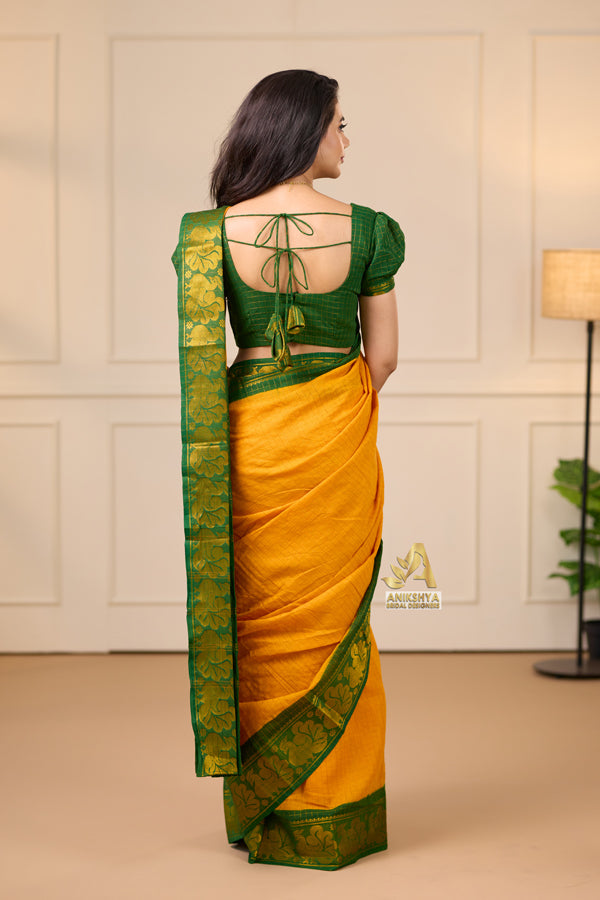 Yellow Sungudi Saree