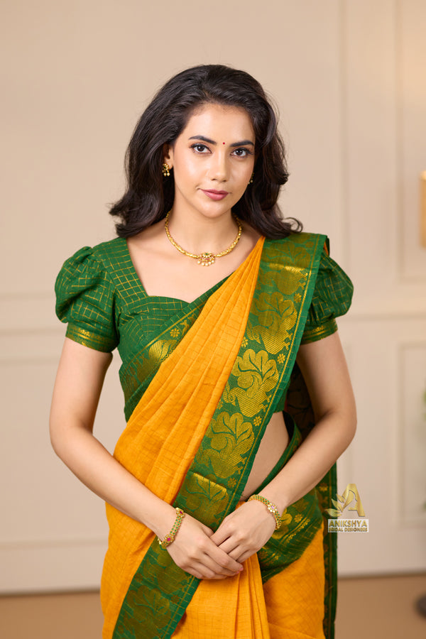 Yellow Sungudi Saree
