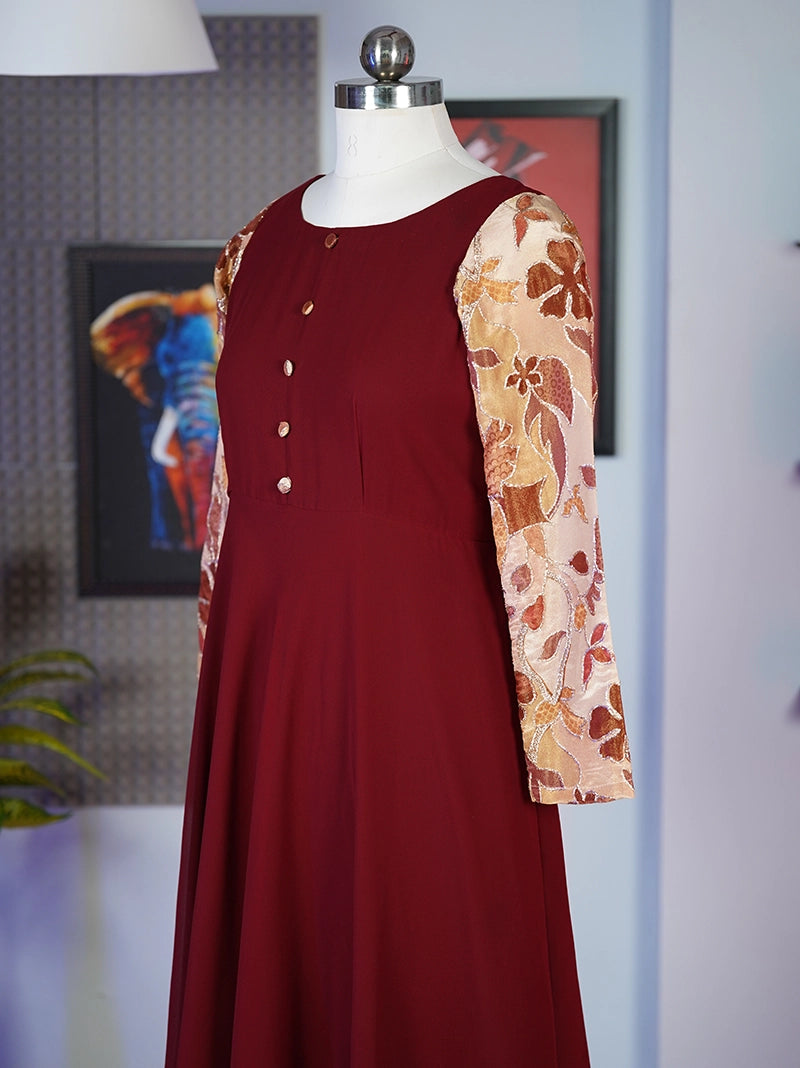 Anikshya Maroon Designer Party wear