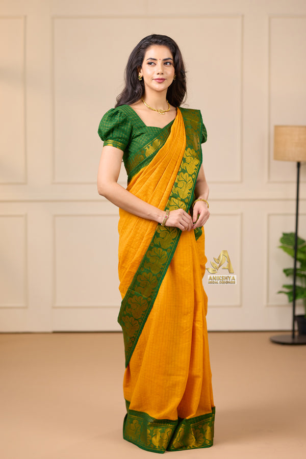 Yellow Sungudi Saree