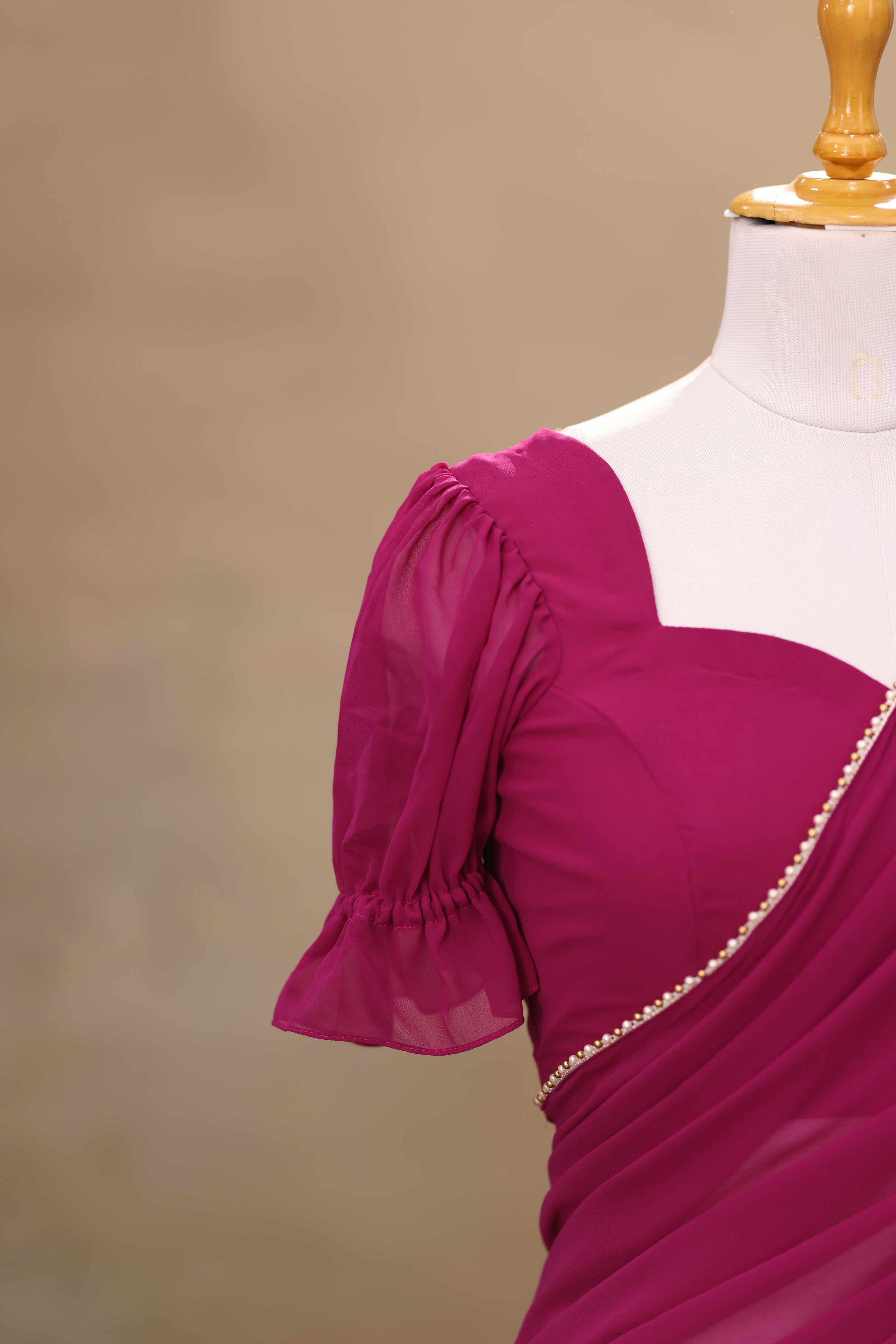 Light Wine Georgette saree